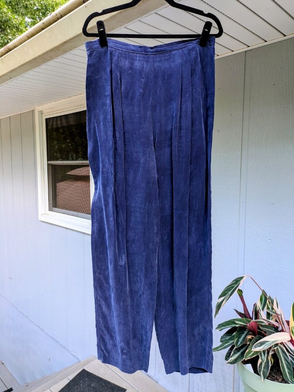 Vintage Coldwater Creek Navy Blue 2 Piece Pants Set Size 16 Cuprammonium Rayon - Picture 7 of 8